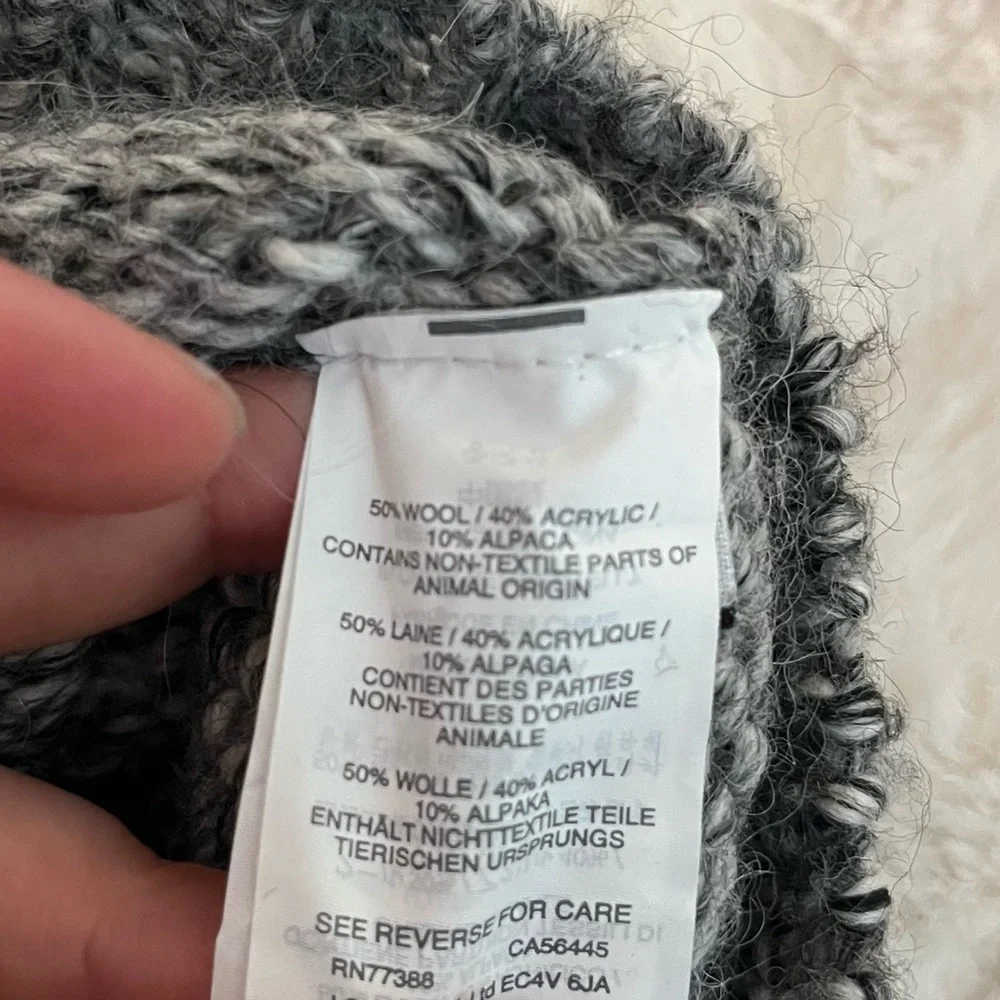 J. Crew Medium Light Grey Wool & Alpaca Full Zip Button Pocket Winter Jacket